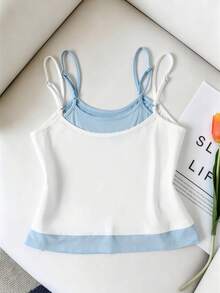 Lacomfia Femmes grande taille Bretelles réglables 2 en 1 Camisole imprimée coquillage Décontracté - Blanc - Voir 2