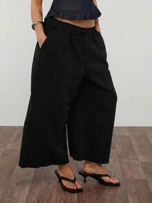 COUREZ QUẦN JOGGER NGẮN, CẠP CỰC THẤP - màu đen - Xem 4