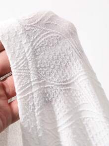 DAZY Áo thun nữ mùa hè cổ tròn tay ngắn phối ren kiểu dáng thường ngày - trắng - Xem 6