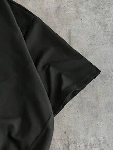 AXEPEAK 男士纯色单排扣休闲百搭日常衬衫 - 黑色 - 查看 3