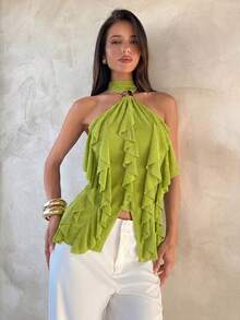 Women Plus Size Sports Dresses - Green 3 - View 8