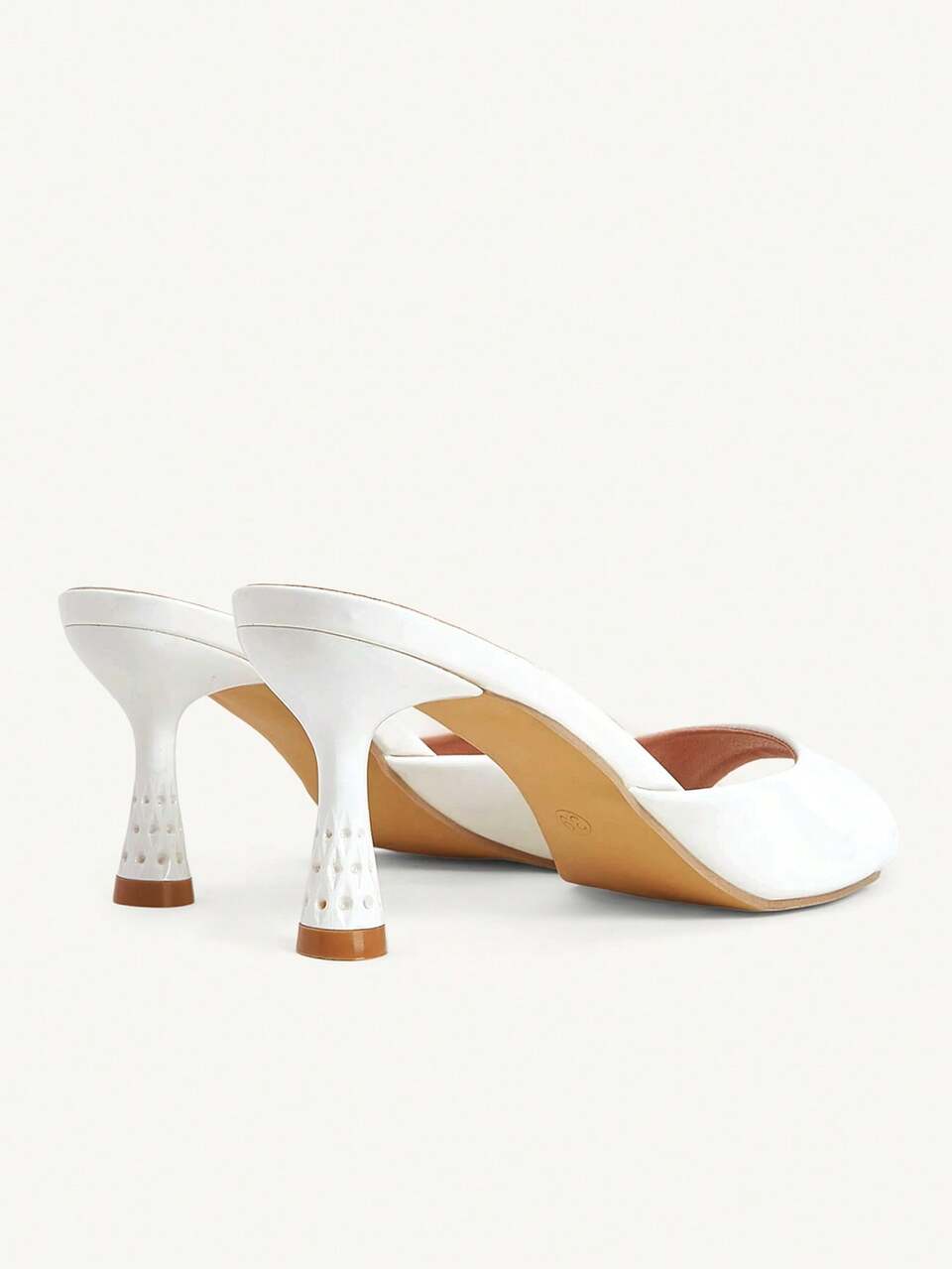 CUCCOO CHICEST Women Shoes Spring Summer White Patent Leather With Open-Toe Alien Heel Sandals, Dating Commuting Shopping Banquet Party Wear