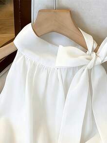 GlowEve CURVE Plus Size Women All White Print Chiffon Halter Neck Camisole Brunch Party Summer Elegant Eleganza - Apricot - View 3