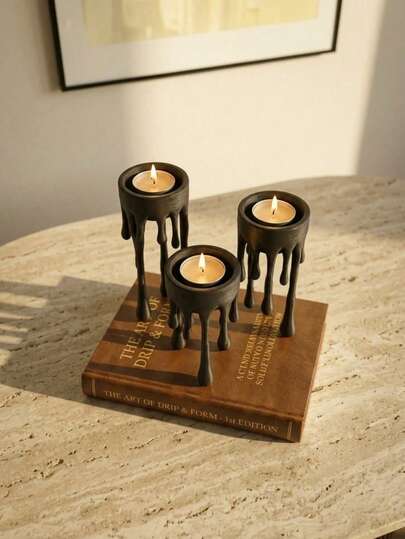 Cirelle 3 Piecescreative Electronic Candle Holder Candle Holder Cone Candle Holder Decoration Fireplace Party Restaurant, Table Center Decoration, Suitable For Weddings, Dinners, And Decorative Parties (Excluding Candles)