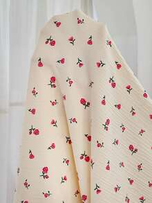 CottageSlumber Bata larga de noche con volantes, estampado floral rosa y anudado delantero, talla grande, otoño - Albaricoque - Ver 9