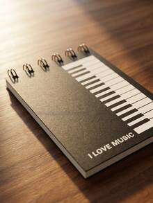 Joivida 1Pc/3Pcs Stationery Set, Holiday Event Gift, Piano Note Theme, Combo Including Pencils, Rulers, Erasers And Notebooks With Black-And-White Keyboard Patterns - Multicolor - View 5