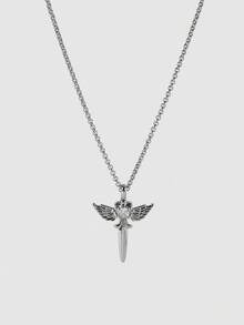 MortiRose Pendant Necklace,Goth/Gothic/Punk/Grunge/Dark Gothic,Streetwear,Summer/Festival/Prom/Party,Vintage - Antique Silver - View 1