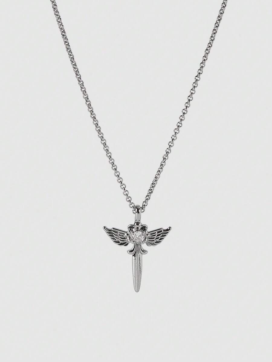 MortiRose Pendant Necklace,Goth/Gothic/Punk/Grunge/Dark Gothic,Streetwear,Summer/Festival/Prom/Party,Vintage - Antique Silver - View 1