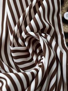 Linhara CURVE Große Größen Leopard Muster & Gestreiftes Patchwork Kleid mit Halbarm, geeignet für Büro, Urlaub und verschiedene Anlässe, Frühling/Sommer/Herbst - Braun - Übersicht 6