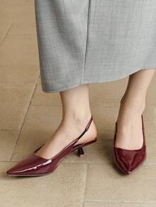 Alvarani Women's Black Pointed Toe High Heel Shoes Fashion Pointed Toe Formal High Heel Shoes Fashionable Ankle Strap High Heel Shoes - Burgundy - View 5