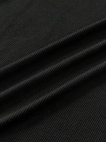 AXEPEAK Men's Black Eyelet Design Crew Neck Casual Streetwear Tank Top Club Summer - Black - View 3
