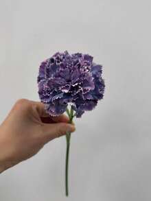 1 pieza/3 piezas/4 piezas Claveles artificiales Tallos de flores artificiales Flores de seda falsas para arreglos florales de funeral, ramos de boda, coronas de cementerio, manualidades DIY, Día de San Valentín, regalos, cumpleaños, graduación - Morado - Ver 8