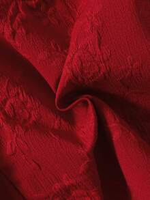 SHEIN Elladie kids 女婴甜美公主蕾丝边无袖连衣裙，粉色，夏季 - 紅色 - 查看 4