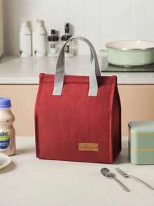 1pc Minimalist Lunch Bag, Reusable Insulated Tote Lunch Box, Large Capacity Bento Bag - Multicolor - View 15
