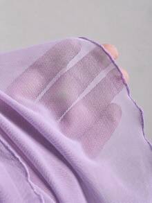 Sweetra Áo quây đa năng kiểu dáng Y2K gợi cảm với viền bèo nhún bất đối xứng, thích hợp cho kỳ nghỉ. - Màu tím - Xem 6