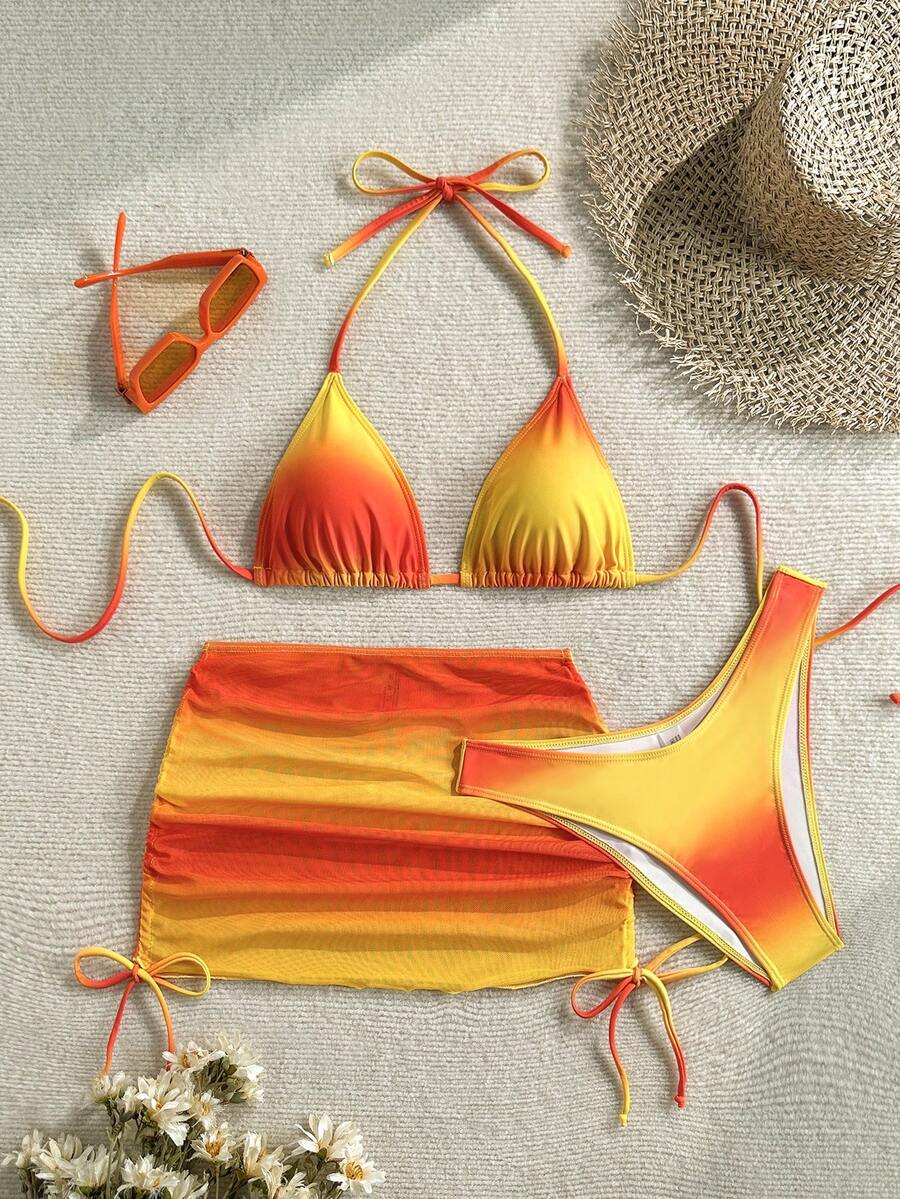 Soleia Women's Gradient Color Bikini Set For Beach Vacation - Multicolor - View 1