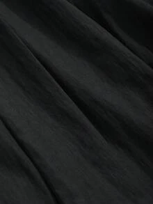 DAZY 女款純色露背繫帶休閒中長洋裝 小碼度假太陽裙 - 黑色 - 查看 8