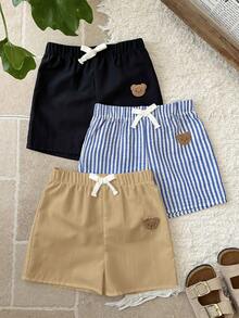 LMoss Kids Quần short thường ngày có dây rút, in hình gấu dành cho bé trai. - Nhiều màu - Xem 4