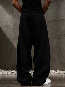 ROMWE MEN Men's Gothic Cross Print Sweatpants - Black - View 2