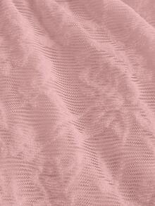 2026 Nuevo Falda de jacquard floral regalado vintage de doble capa con bajo de diseño alto-bajo, atuendo para citas, fiestas, cumpleaños, festivales, bailes de graduación, y cruceros - Rosa - Ver 3