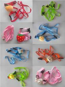 1SET/2 Packs/3 Packs Adjustable Rabbit Harness And Leash Set, Fruit Shaped Designs Like Strawberry And Carrot, Cute Vest Harness Leash For Rabbit, Ferret, Small Pets Training, Walking, Leisure - Multicolor - View 10