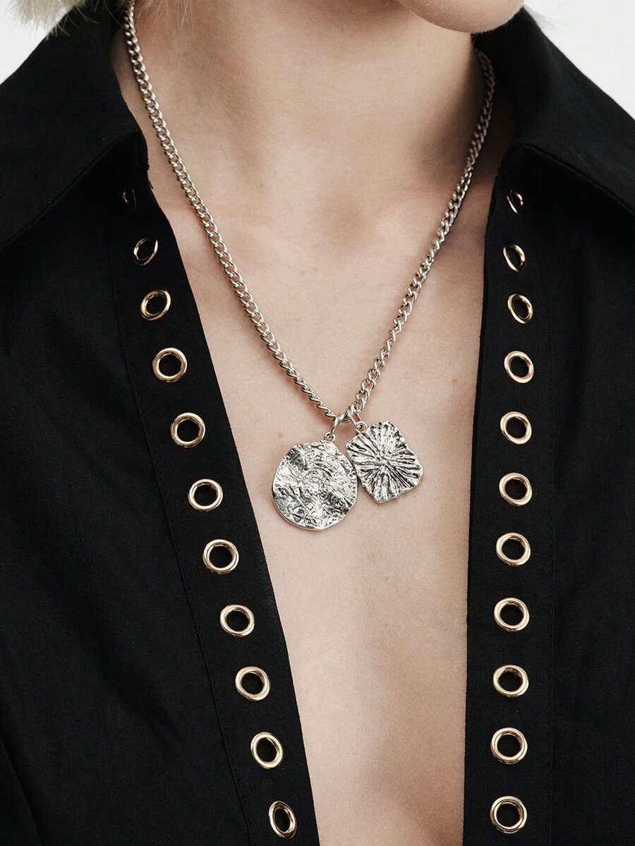 MortiRose Collar con colgante - Plata antigua - Ver 1