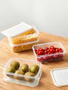 4pcs/8PCS Stackable Refrigerator Storage Containers With Lids, For Meat, Fruits & Vegetables - Essential Kitchen Food Storage Containers With Lids, Refrigerator Accessories - transparent color - View 8