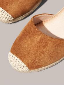 Styleloop Sandal nữ đế dày, chất liệu gai dầu, kiểu dáng thời trang, khóa cài tròn, thích hợp cho kỳ nghỉ hè, không thể thiếu khi đi du lịch. - Lạc đà - Xem 5