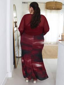 Pretty and Ole Plus Size Casual Romantic Dress & Cover Up 2 Pieces Set Elegant - Multicolor - View 2