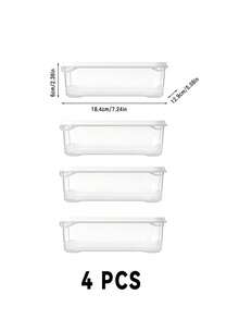 4pcs/8PCS Stackable Refrigerator Storage Containers With Lids, For Meat, Fruits & Vegetables - Essential Kitchen Food Storage Containers With Lids, Refrigerator Accessories - transparent color - View 11
