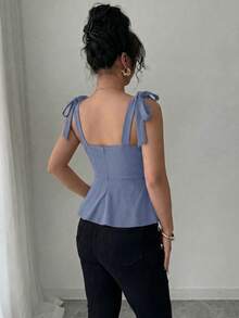 Camiseta de mujer elegante y romántica - Niebla azul - Ver 2
