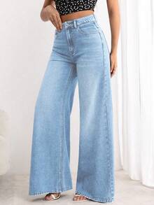 EMERY ROSE Plus Size Women's Vintage Washed Denim Jeans, Spring/Summer - Light Wash - View 5