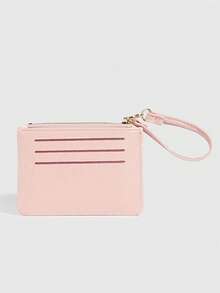 ROMWE 1 Buah Dompet Koin Mini Polkadot Y2K, Dompet Kecil PU Modis, Tempat Kartu Gaya Kawaii, Tas Penyimpanan Dokumen ID, Organizer Kartu Polkadot Tipis Multi-Lapisan yang Dapat Dilepas - Berwarna merah muda - View 5