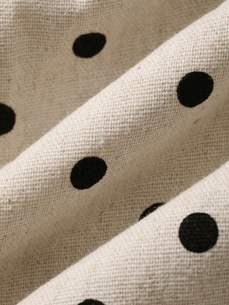 Polka Dot Contrast Lace A-Line Waist Sleeveless V-Neck Elegant Summer Dress For Women Vacation Outfits Women