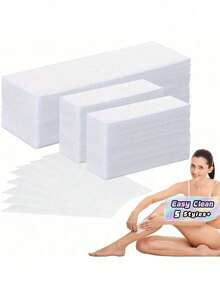 50pcs/100pcs White Non-Woven Fabric Depilatory Paper, Disposable Quick Hair Removal Wax Paper, Skin Care Fast Peeling Wax Removal Strips - White - View 1