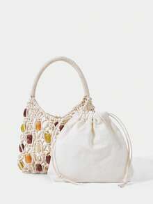 SHECARRY Ladies' Handbag, White, Fashionable, Elegant, Vacation, Party - Beige - View 8