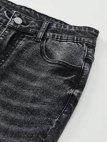 SHEIN Quần jeans ống loe co giãn, đa năng, phổ biến thời trang Y2K dành cho các cô gái tuổi teen. - màu đen - Xem 6