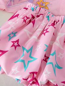 Emery Rose Kids Bộ 2 món gồm áo thun cổ chữ V dáng rộng và quần short xếp ly, họa tiết dễ thương dành cho bé gái. - Nhiều màu - Xem 7