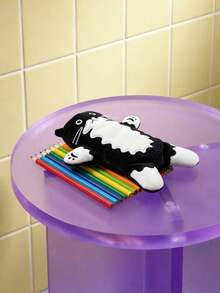 Joivida 1Pc Cat Pencil Case, Plush Pencil Pouch, Stationery Box, Multi-Functional Storage Bag, Coin Purse & Card Holder - Ideal For Daily Office Use, Perfect For New Year,Back-To-School Season, Great Gift For Friends, Classmates,Family - multicolor - View 2
