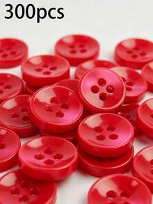 50/100/200/300/500/1000 Pcs Buttons - Bright Red Vintage Round Buttons For DIY Projects, Shirts, Sewing, Small Accessories (E.G., Wallets) And DIY Wallet Making. - bright red - View 11