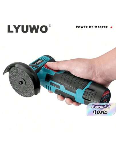 مقشطة زاوية صغيرة LYUWO، مقشطة زاوية قابلة للشحن بطارية ليثيوم منخفضة الضوضاء، آلة تلميع صغيرة، آلة قطع كهربائية، تشغيل بيد واحدة، قوة عالية، يمكن قطع المعادن والصلب، إزالة الصدأ وتلميع الخشب. تشغيل فعال، مزود بقطع غيار مجانية