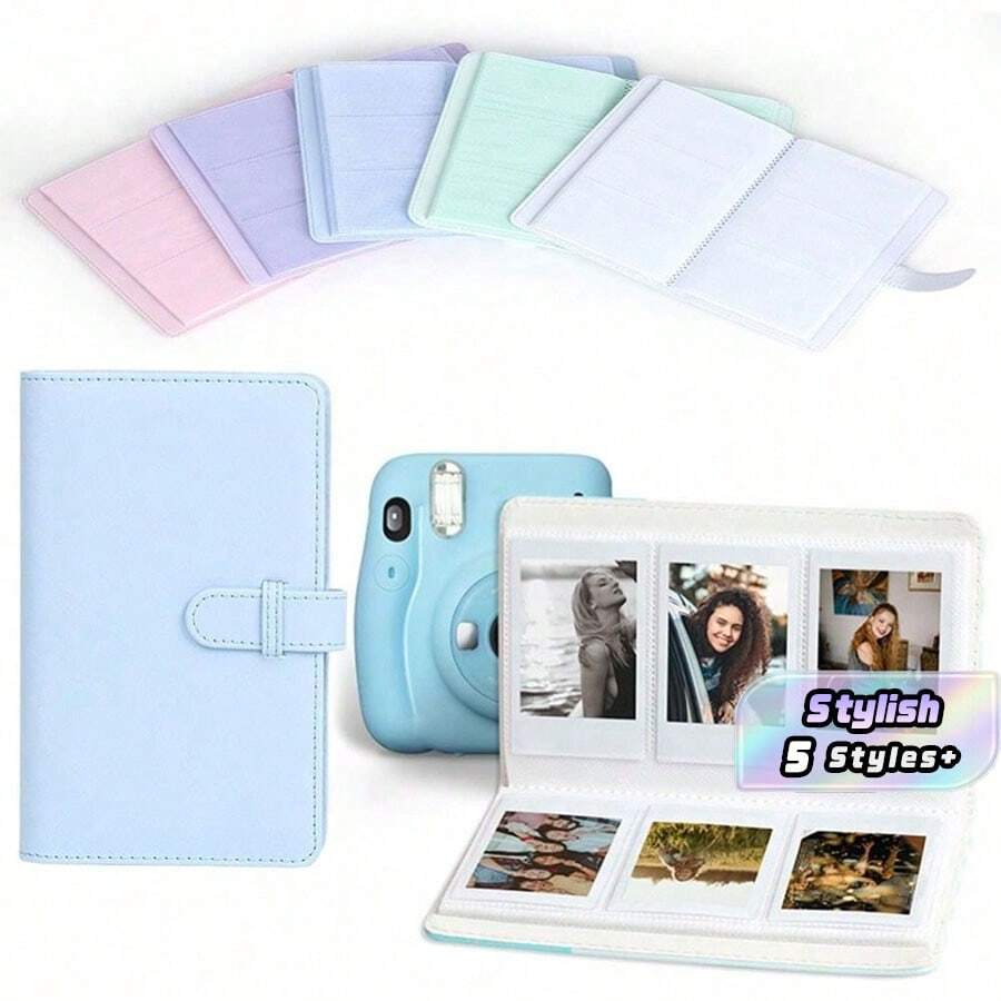 1 cuốn album ảnh 108 ngăn đựng ảnh, giấy ảnh 3 inch, chất liệu da PU, thích hợp cho máy ảnh Fujifilm In-Stax Mini 12, kèm tem và vé, đồ dùng học tập, chuẩn bị cho năm học mới. - Nhiều màu - Xem 1
