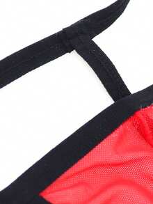 DrisQ DrisQ Fashionable Red Hollow Mesh Bulge Enhancing Sexy Men Underwear - Red - View 7