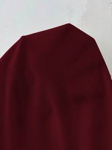 SHEIN Essnce 大码女装春夏时尚优雅宽松舒适日常百搭白色短款外套，夏季穿搭，办公室着装，简约风格，工作服，夏季外套 - 酒紅色 - 查看 7