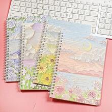 4本笔记本，一套A5线圈装订本，每本60页油画练习册，学生用品，4本。 - 多色 - 查看 2