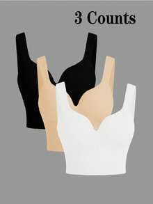 Velisys Velisys Damen Einfarbiger Alltags Fitness Sport-BH - Verschiedenfarbig - View 3
