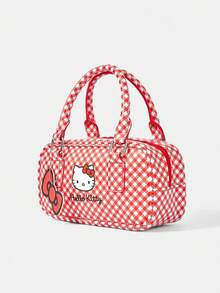 HELLO KITTY AND FRIENDS | SHEIN Tas Tangan Lucu dengan Liontin Pita Kotak-kotak Merah - Merah - View 2