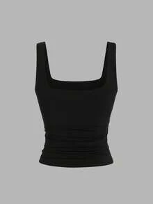 Flirla Gói 3 chiếc áo hai dây xếp ly màu trơn cỡ lớn cho nữ - Nhiều màu - Xem 6