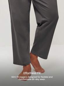 LUVLETTE Pantalones de pijama de algodón puro 100% suave y básico de color gris para hombres de talla grande, para primavera y verano, pantalones de salón, lencería como ropa exterior, pantalones de pijama transpirables, pijamas de otoño - Gris - Ver 5
