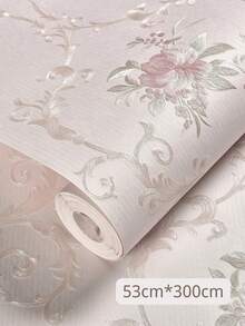 1 Cuộn Giấy Dán Tường Hoa Văn 3D 53*100cm, Vải Không Dệt Tự Dính, Họa Tiết Hoa Có Thể Tháo Rời, Thích Hợp Cho Trang Trí Phòng Ngủ và Phòng Khách, Giấy Dán Tường Trang Trí Phòng Ngủ, Hình Dán Tường Phông Nền TV, 53*100cm/53*300cm Tùy Chọn - Một cỡ - Xem 13